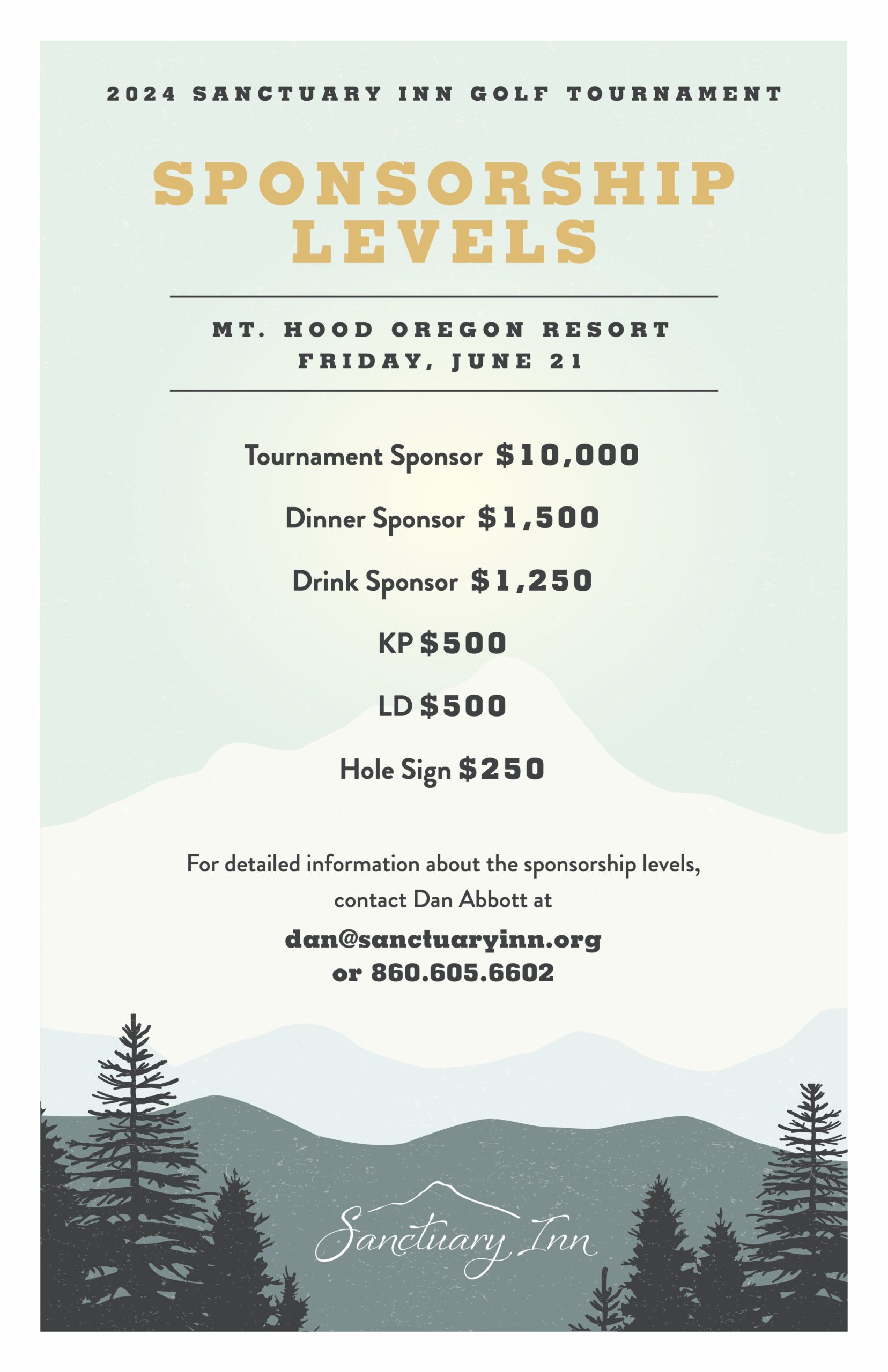 2024 Sanctuary Inn Golf Tournament Sponsorship Levels