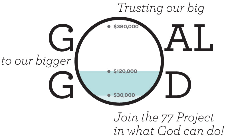 Trusting our big goal to our bigger God : Join the 77 Project in what God can do!